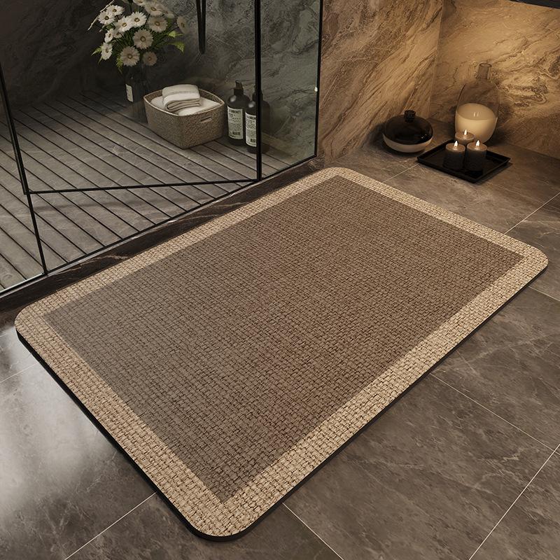 Minimalist Quick-Dry Absorbent Diatomaceous Earth Bathroom Floor Mat - Non-Slip, Wear-Resistant Foot Pad for Toilet Entrance