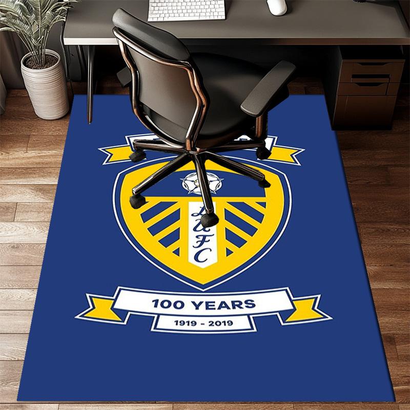 Leeds Crest Design Printed Office Carpet Chair Cushion Entryway Rug, Rugs for Living Room, Bedroom Christmas gifts
