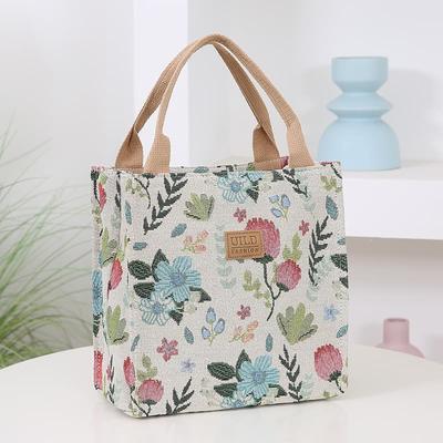 Vintage Large Capacity Floral Pattern Canvas Tote