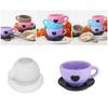 Silicone Teacup Candle Holder Mold Handmade Tray Moulds Silicone Texture Suitable for Craft and Handmade Decorations