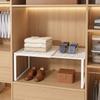 Stackable Telescopic Closet Shelf, Adjustable Wardrobe Divider Organizer, Expandable Cabinet Storage Rack for Clothes Shoes
