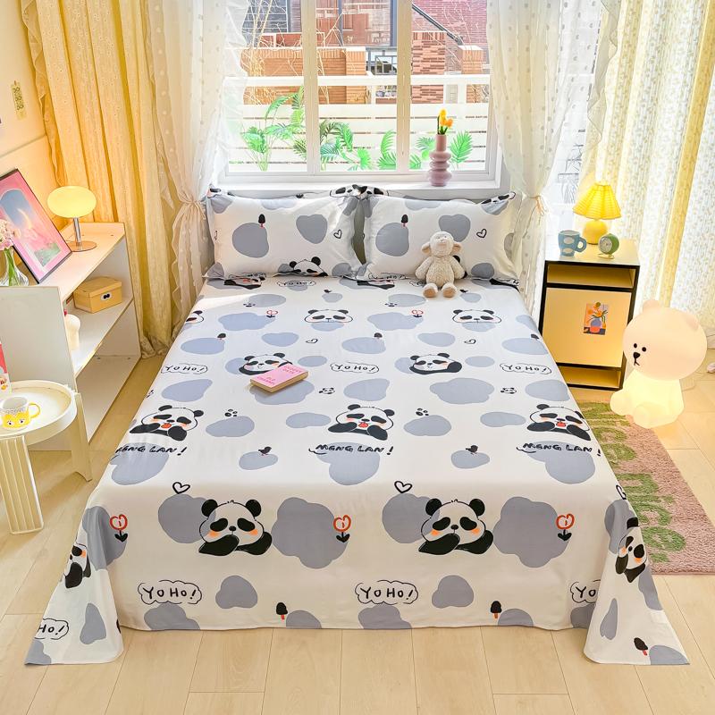 1 Stück Bettlaken aus 100 % Baumwolle im nordischen Stil, bedruckt, Doppel-Top-Kingsize-Bettlaken für Mädchen, Jungen, Kinder, Einzel-, Queen-Size- und Kingsize-Bettwäsche