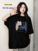 Women's Hong Kong Style Oversized Summer T-Shirt - Plus Size, Loose Fit, Short Sleeve