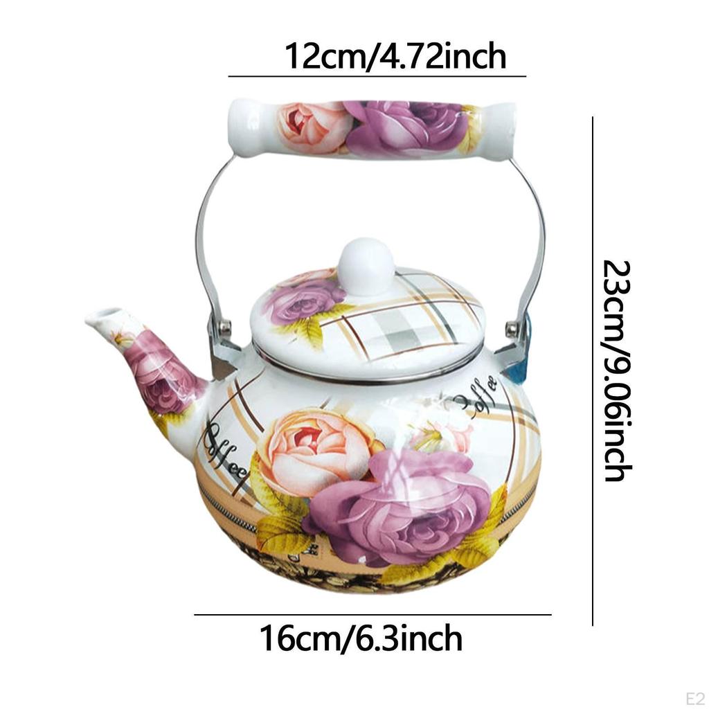 Emaille Teekessel 2,5L Teekanne Blumenkessel Kaffee für Restaurant Heimküche