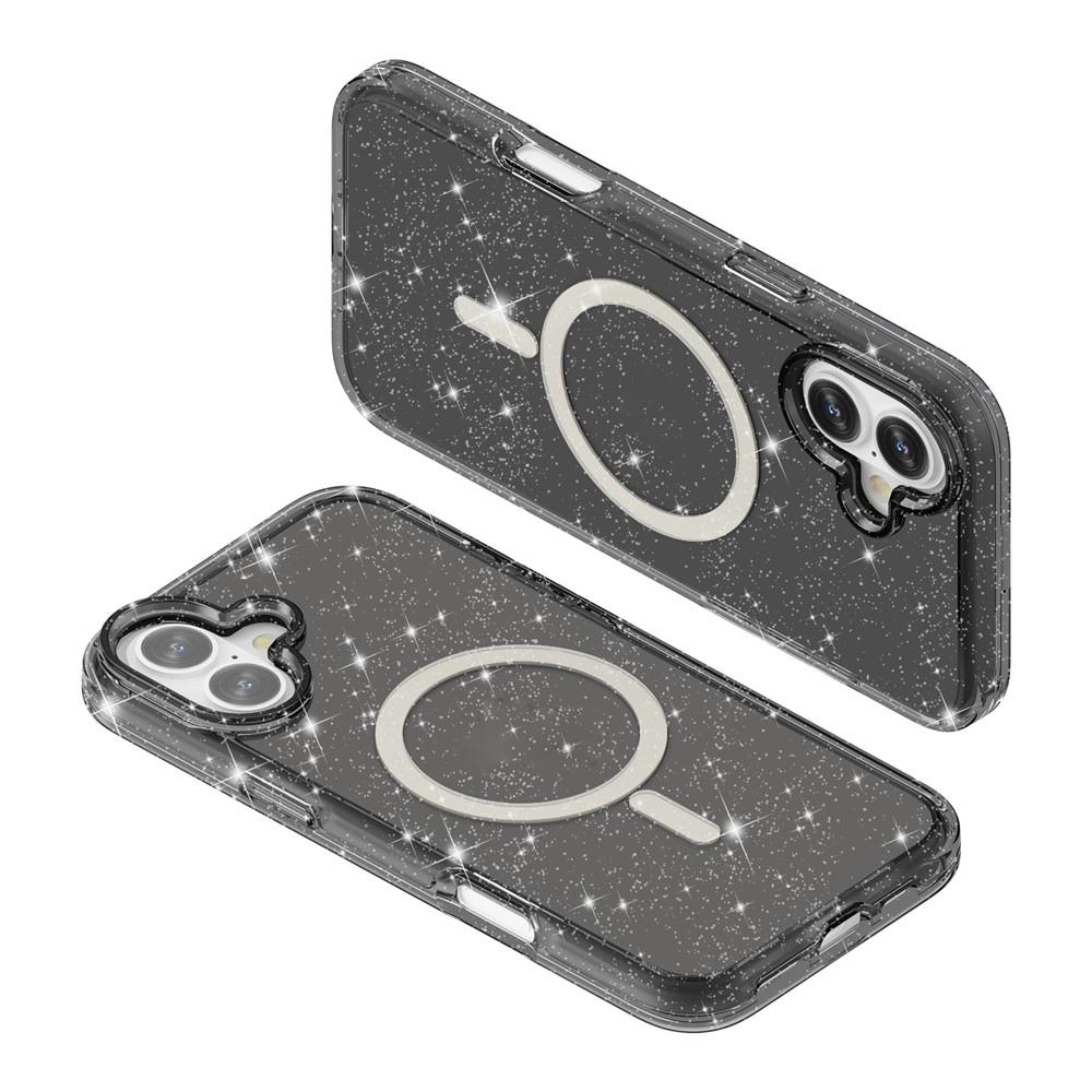iPhone 17 Case, MagSafe-Resistant, Glitter, Semi-Transparent Black