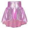 Girls Elastic Waist Ruffle Dance Skirt Bronzing Cloth Irregular Hem Stylish Performance Skirt