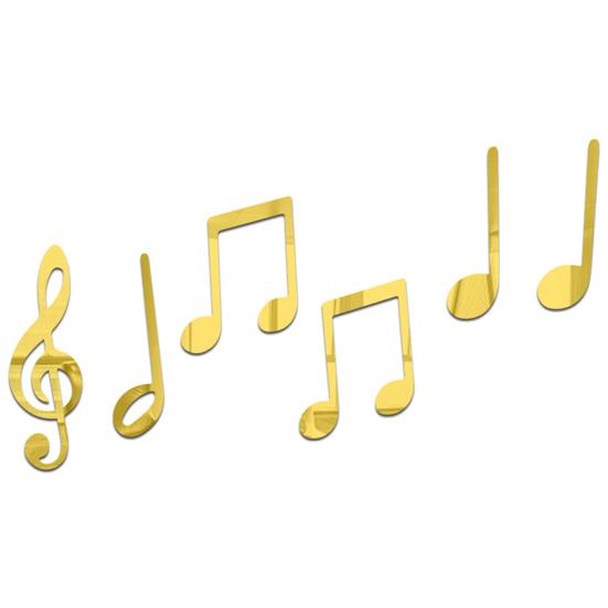 

6 шт. Полезная трехмерная моющаяся настенная наклейка Фонограмма Зеркало Декор Товары для дома золотистый