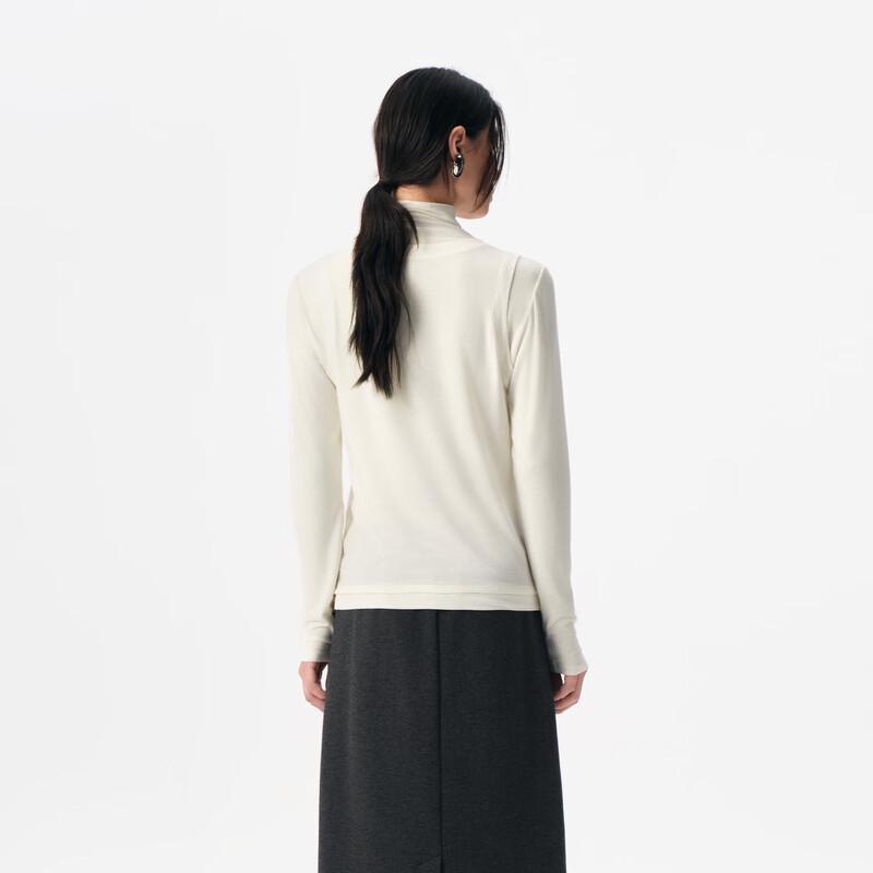 Broadcast Women's Mock Neck Two-Piece Look Long Sleeve Top