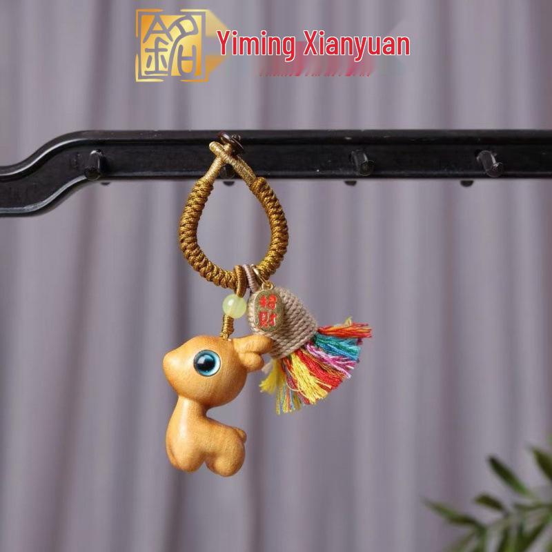 Red Sandalwood Deer Tassel Phone Chain & Keychain Pendant