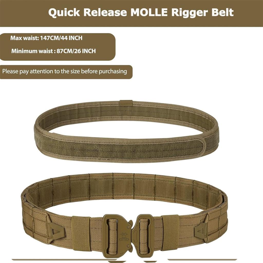 Outdoor  Waist Belt – 8-Piece Quick Release Equipment Set, Multi-Functional Patrol Belt for Duty, Security, and  Activities