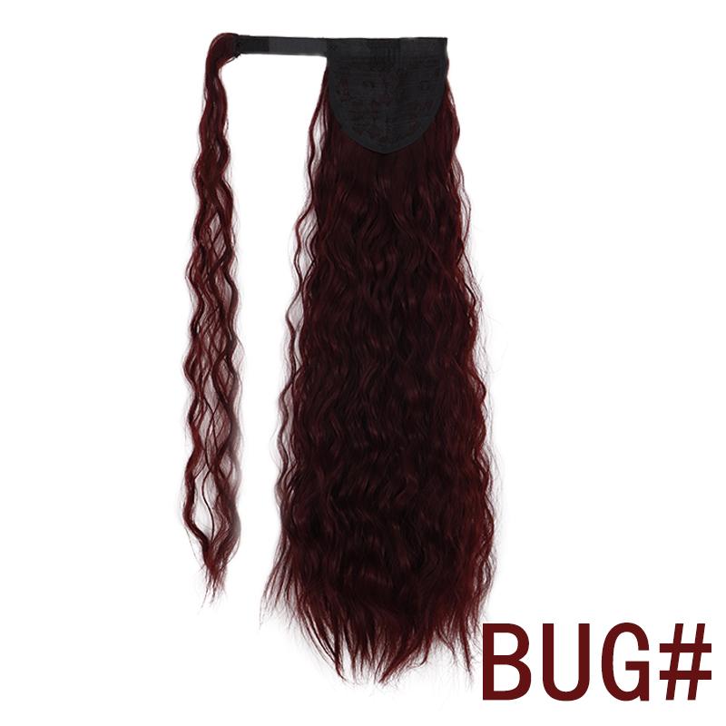 MISS WIG Women Long Corn Wave Ponytail Wig Curly Hair Extensions Synthetic Fiber Hairpiece Wrap Around Clip In Hair Daily Use