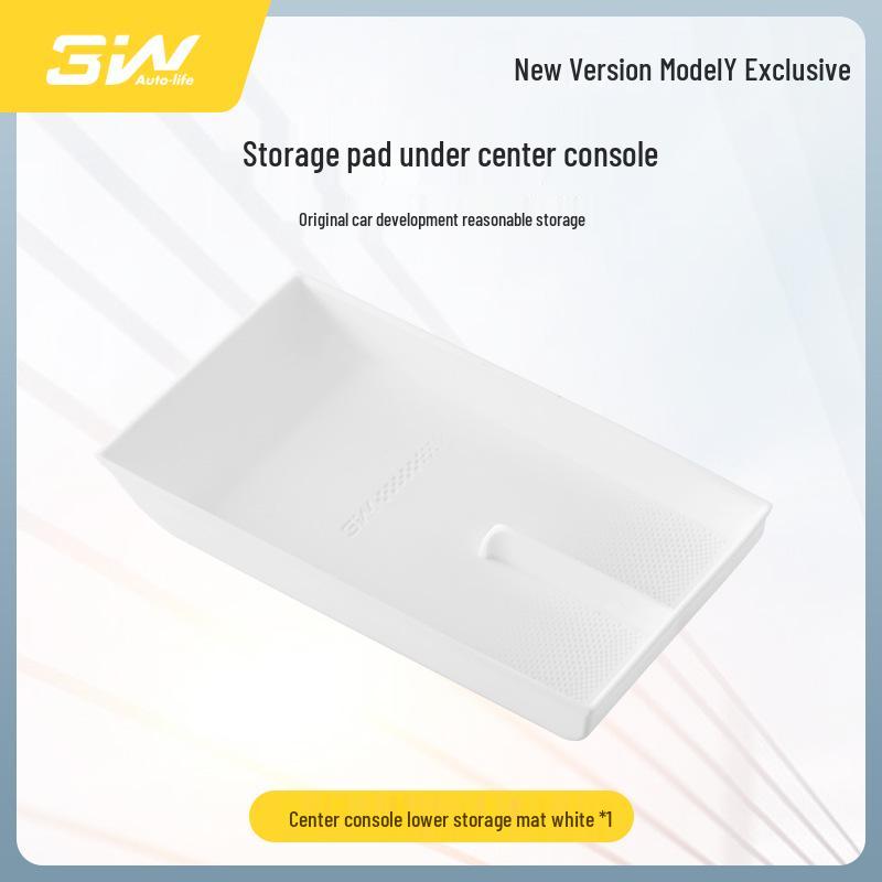 3W Silicone Pad for Tesla Model 3/Y Center Console Armrest, Dual Layer Storage Box