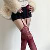 Women's Garter Belt Tights Patterned Fishnet Thigh High Stockings Tights High Waist Pantyhose Suspender Pantyhose Gifts
