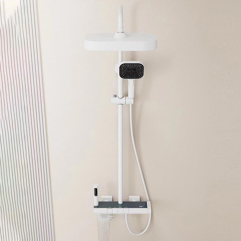 Brushed Gold/Rose Gold Bathroom Shower Set Wall Mount Rainfall Shower Head Handheld Sprayer Hot/Cold Mixers with Bidet Spray Tap