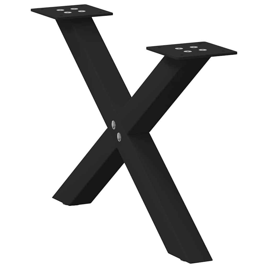 Vidaxl Nogi Do Stolika Kawowego, 2 Szt., Czarne, 50X(30-31) Cm, Stal