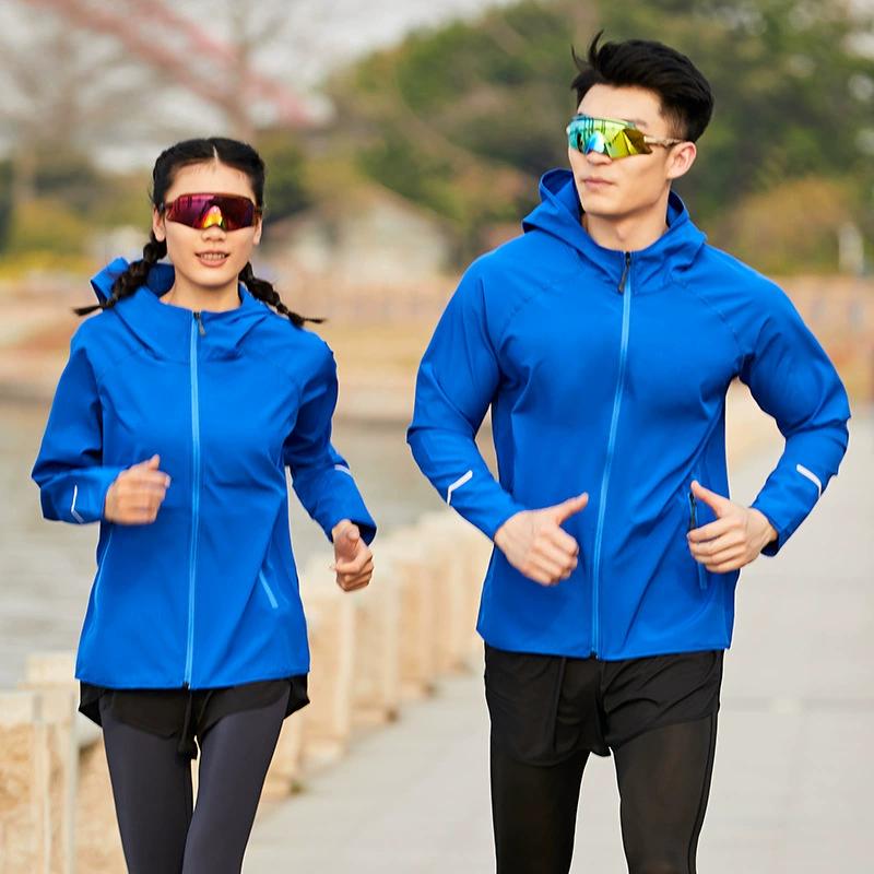Summer Couple's Running Jacket, Sports Hooded Sunscreen Jacket, Men's Quick Drying Reflective Fitness Jacket, Men's and Women's