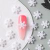 White Snowflake Resin Nail Art Decorations - 3D Hexagonal Winter DIY Accessories