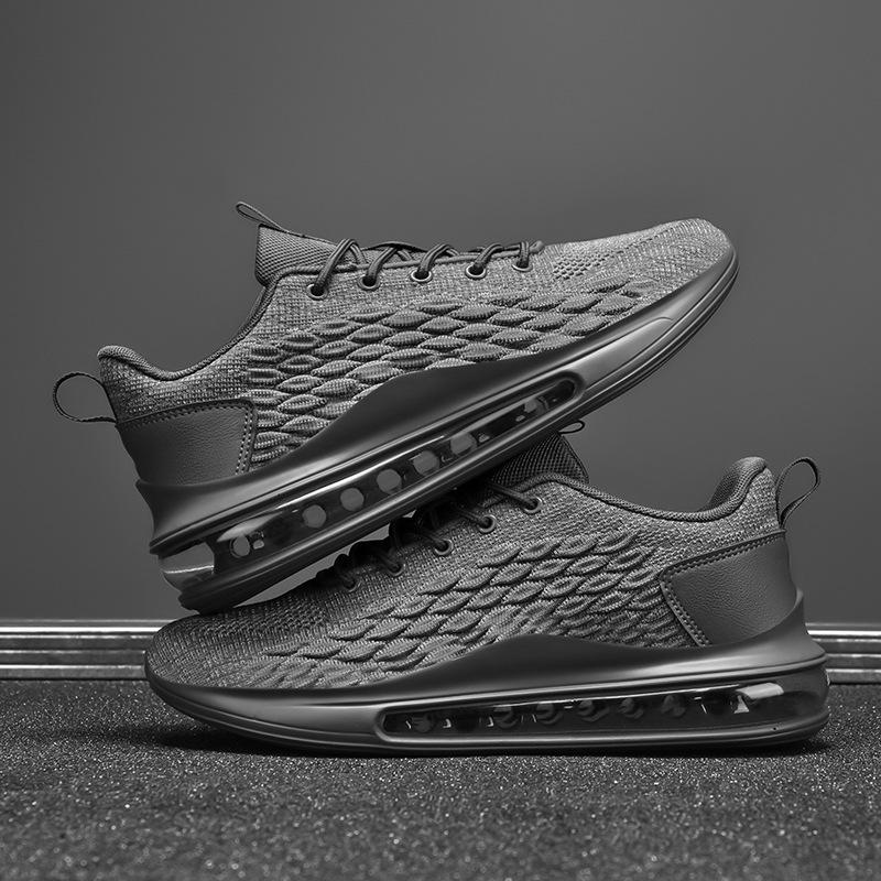 Large Size 48 Men's Shoes Summer New Fly-woven Mesh Breathable Running Sports Trendy Shoes Thick Sole Air Cushion Heightening Shoes Men