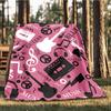 1pc Music Symbols Print Outdoor Blanket, Lightweight Polyester,