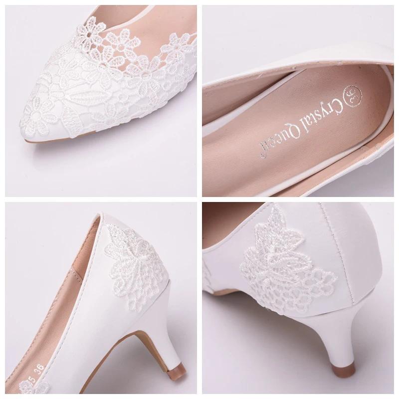 Elegant and Simple Lace Flower Wedding Shoes, White High-heeled Bridal Shoes, Wedding Photos, Shoes, Wedding Shoes