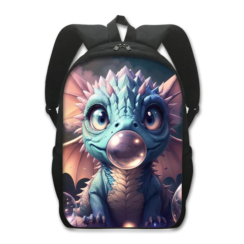 Fantasy Magic Dragon Print Backpack Cartoon Dragon Baby Student Schoolbags Women Men Laptop Rucksack Outdoor Travel Daypack