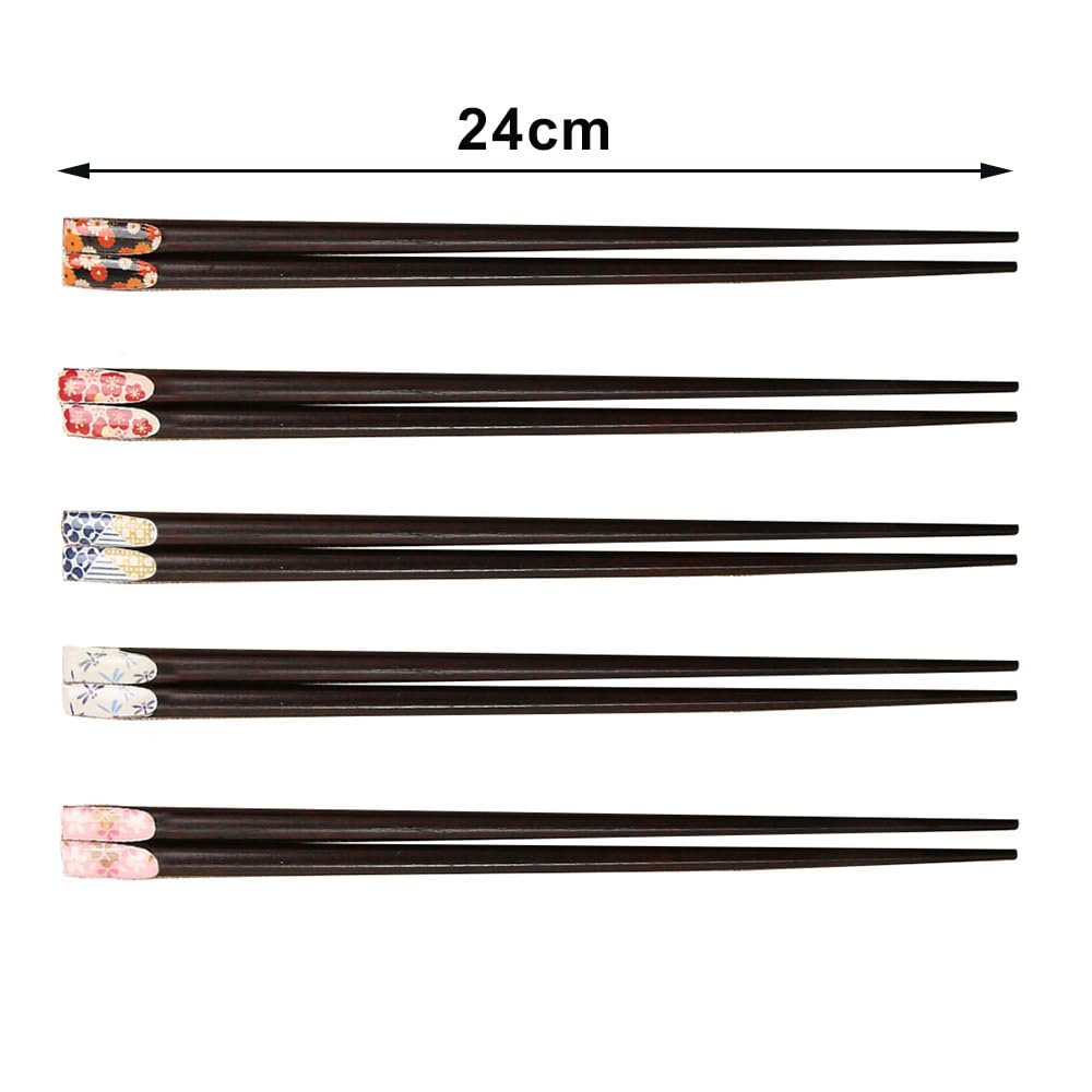 Träpinnar för lackerad diskmaskin Naturliga Enkla och Lätta Perfekta som Gåva till Gäster 5-delars Vuxna, Ätpinnar, Lätta, 24cm,