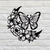 Moon Phase Boho Wall Pediments – Nordic Metal Wall Art with Flowers and Butterflies. Ideal for Moon Phase Wall Hanging and Decor