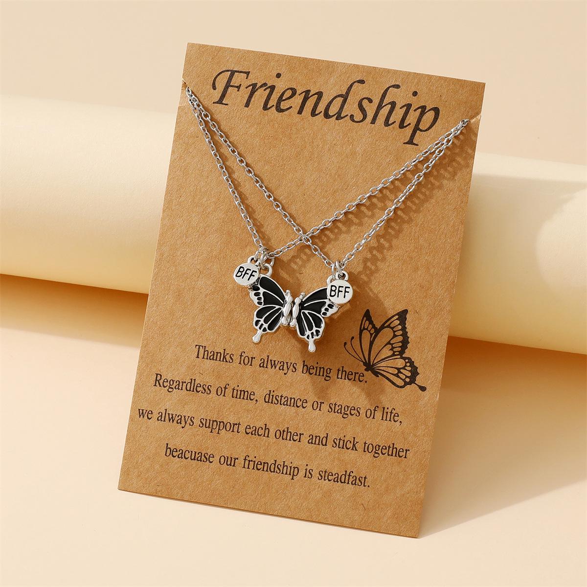 

Красочное ожерелье из сплава с бабочкой и магнитной застежкой - Трехцветный стиль для пар Alloy чёрный