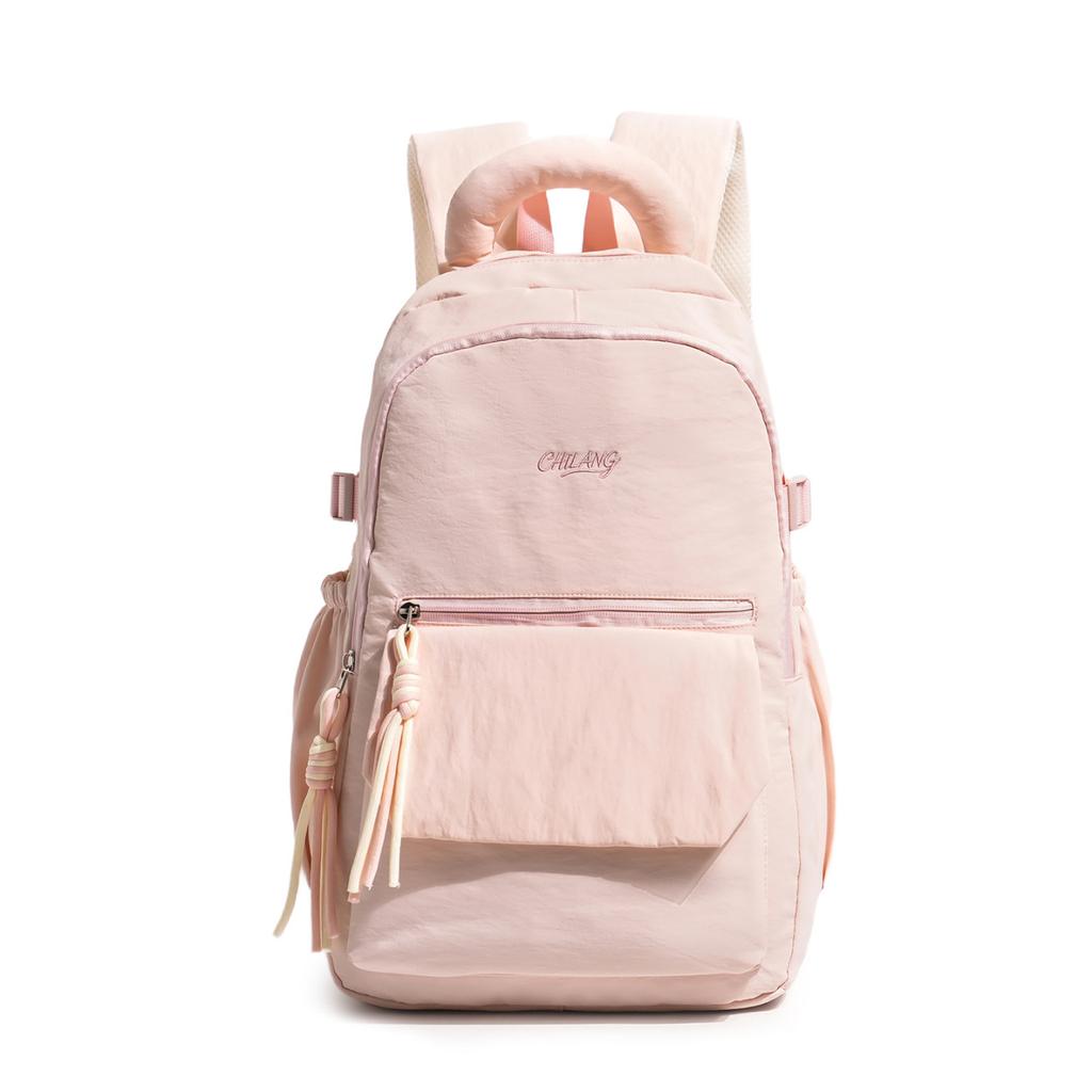 Schoolbag backpack Japanese solid color junior high school campus class backpack light college style large capacity student schoolbag