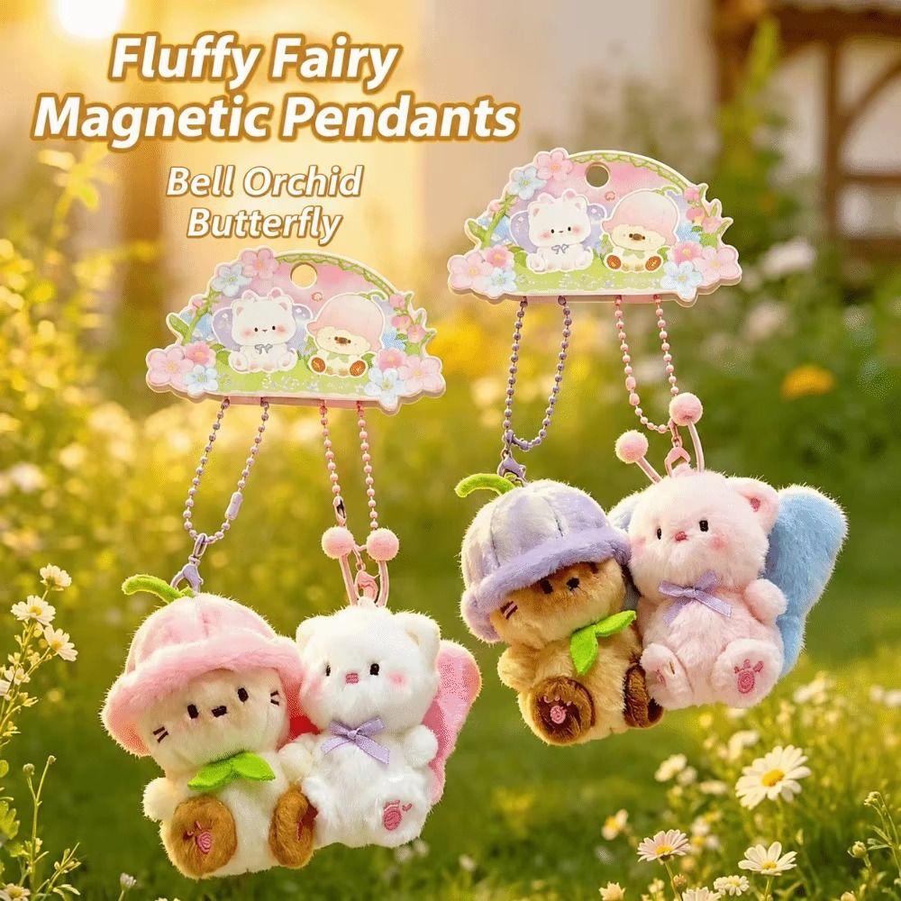 Bee Rabbit Flower Fairy Keychains Bag Charms Plush Keychains Magnetic Couple Pendant Backpack