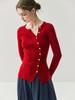 2025 Autumn/Winter Women's Slimming Cashmere Cardigan with Slant Pockets