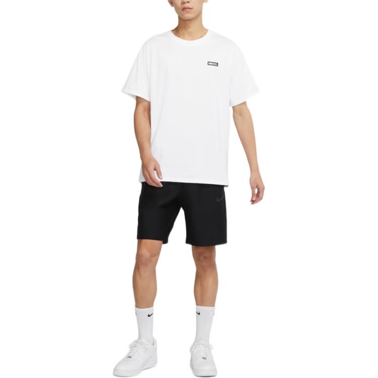 Nike Graphic Print Crew Neck Short Sleeve Football T-Shirt Men Tops White DH7463-100