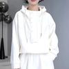 Early Spring Casual Hooded Sweatshirt - Versatile Loose Fit, Half-High Neck, Trendy Small Size Top