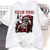 Funny Racoon Feelin Feral Wine Tshirt Animal Lover Sarcastic Raccoon Tshirts Kawaii Clothes Summer WOMEN Unisex Tee Shirt Harajuku