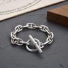 Retro Heavy Du S925 Silver Pig Nose Bracelet ex OT Bule Women's Sle Faionable Cross-Border Hand Jewelry