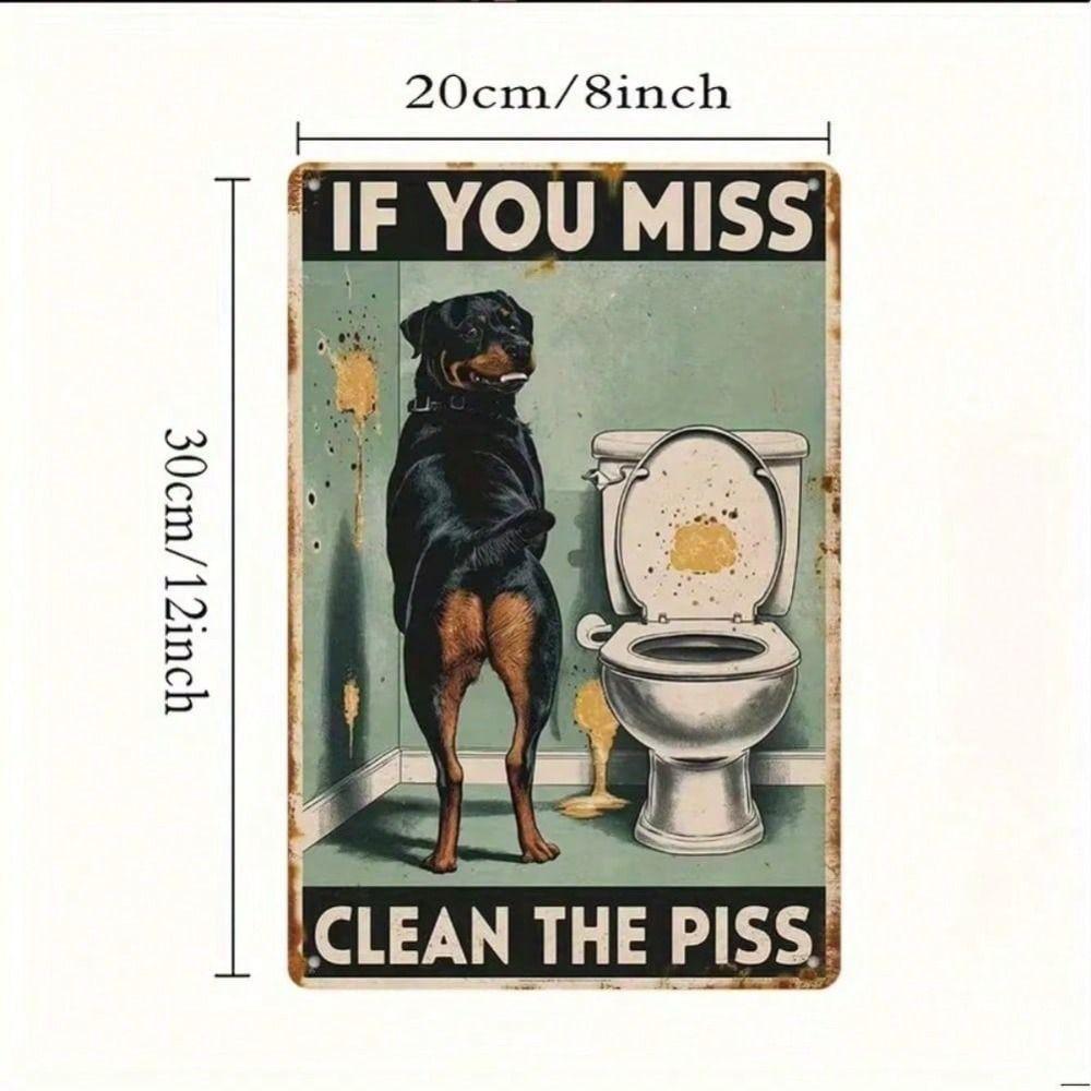 Vintage Metal Poster Wall Art Funny Cleaning Sign Bathroom Decor