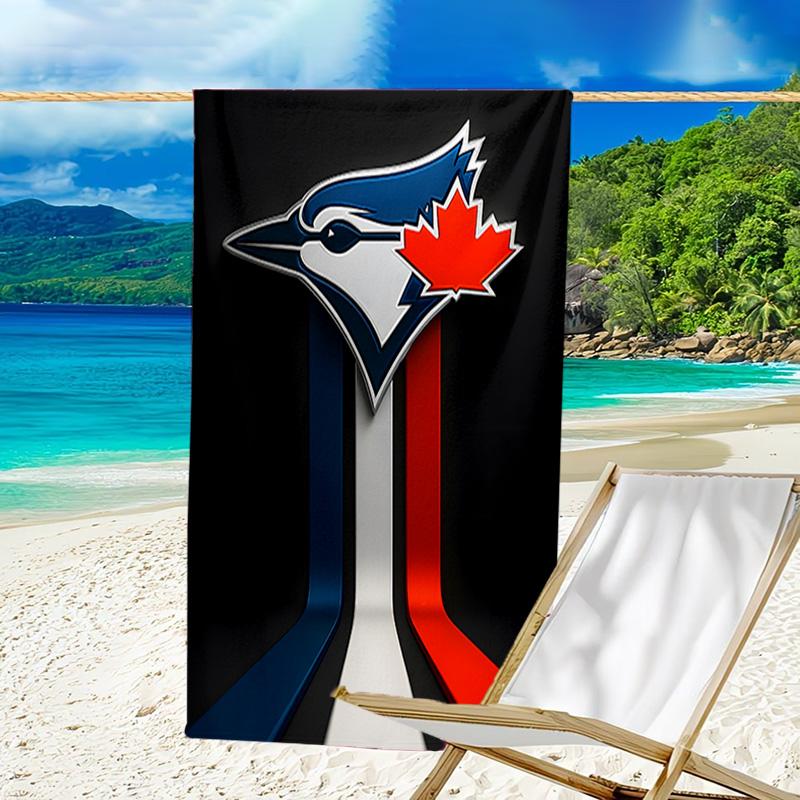 1pc Toronto Blue Jays Beach Towel, Beach and Seaside Swimming Pool Equipment, Fashion Pattern, Rectangular, Travel Essentials