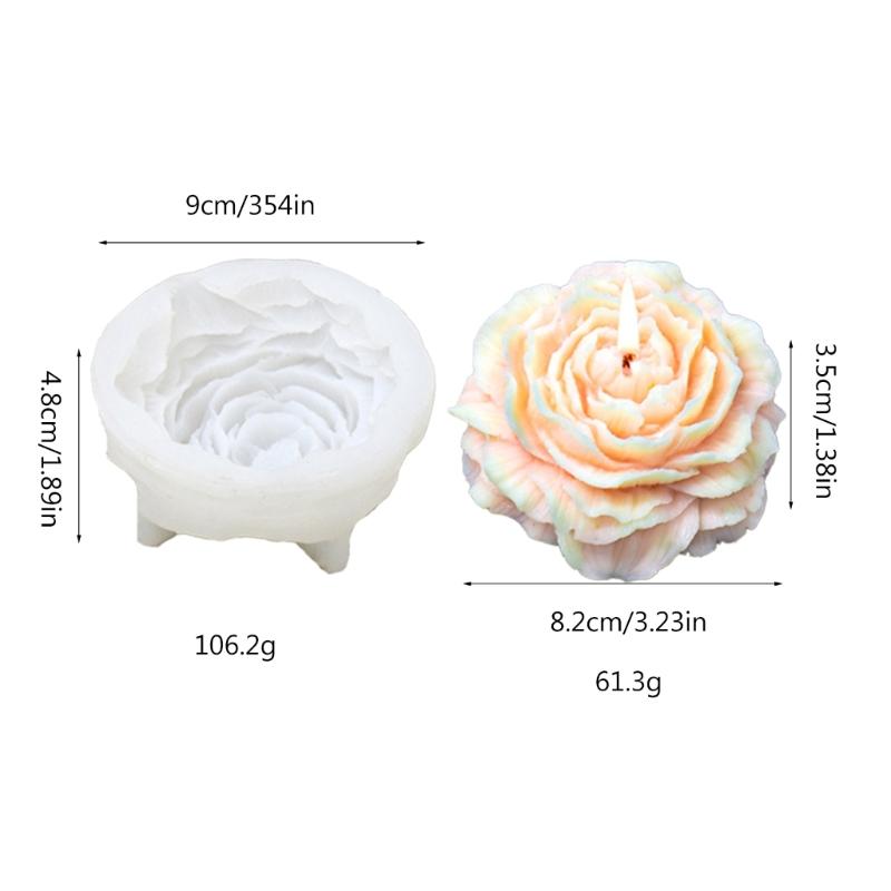 Stereo Peony Mold Resin Epoxy Crafts DIY Ornament Jewelry Candle Making Tool
