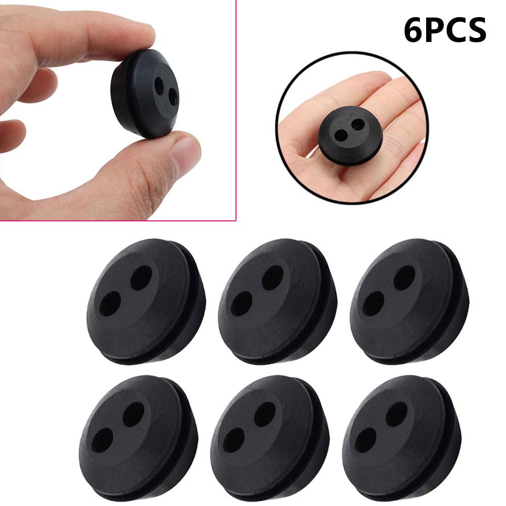 6Pcs Rubber Grommet 2 Holes Fuel Tank Seal Grommet Fuel Tank Rubber Grommet For Hedge Trimmer Brush Cutters Garden Supplies