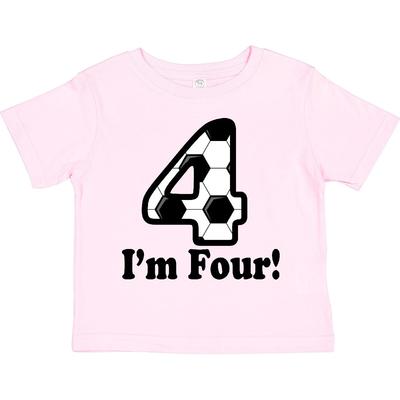 Inktastic 4 Year Old Soccer Party 4th Birthday Toddler T-Shirt Im Clothes Child