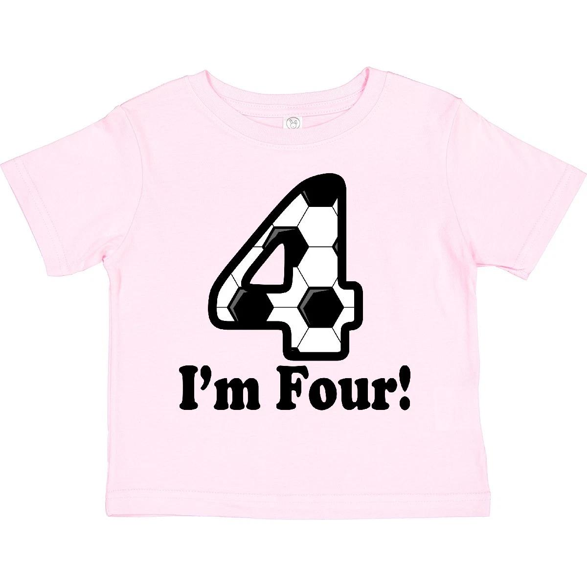 Inktastic 4 Year Old Soccer Party 4th Birthday Toddler T-Shirt Im Clothes Child 130