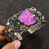Purple Sea Sediment Jasper Bangle Copper Wire Wrapped Cuff Bracelet Handmade Jewelry Gemstone Adjustable Bangle Copper Jewelry Wedding Gift
