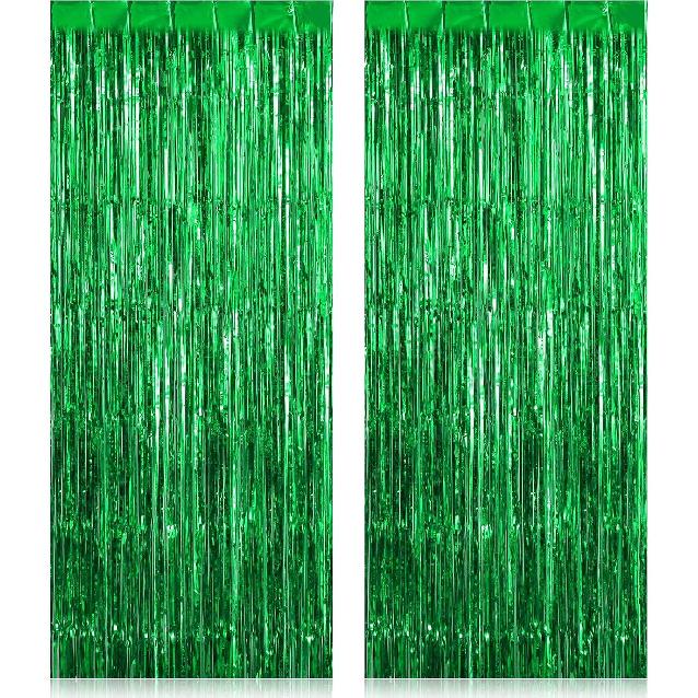 2 Pack Fringe Curta Backdrops, Foil Fringe Curta, Door Streamers for Birthday Wedding Bridal Shower Holiday Graduation Party Decorations, Photo Booth