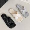 Fashion Silver Paillette Slippers Woman Cross Band Flats Sandals Ladies Summer Flipflops Bling Bling Slides Shoes Femme House Pantuflas