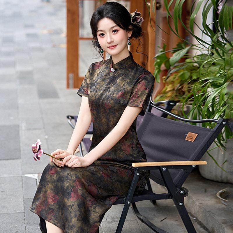 Skinny Aodai mother outfit national style new Chinese style improved cheongsam 1011 new women can wear dresses to work in summer