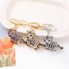 Colorful Rhinestone 3D Tiger Keychain and Metal Backpack Accessory