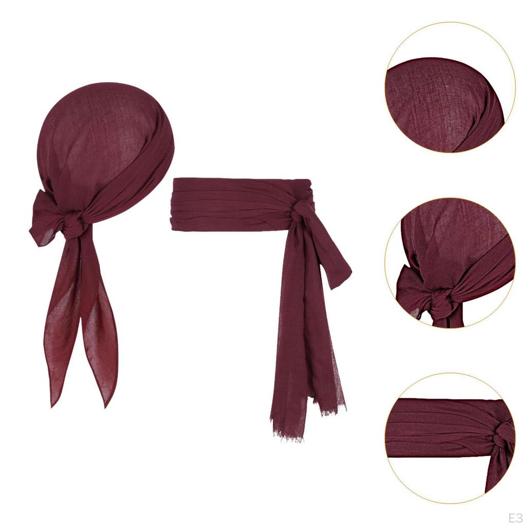 Halloween Pirate Costume Belt And Headwear for Men Women