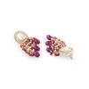 Purple Cluster Beads Embellished Kundan Traditional Drop Earring For Women