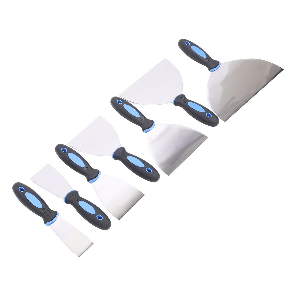 7PCS Putty Scrapers Stainless Steel Spatula Set with Storage Bag for Repairing Drywall Applying
