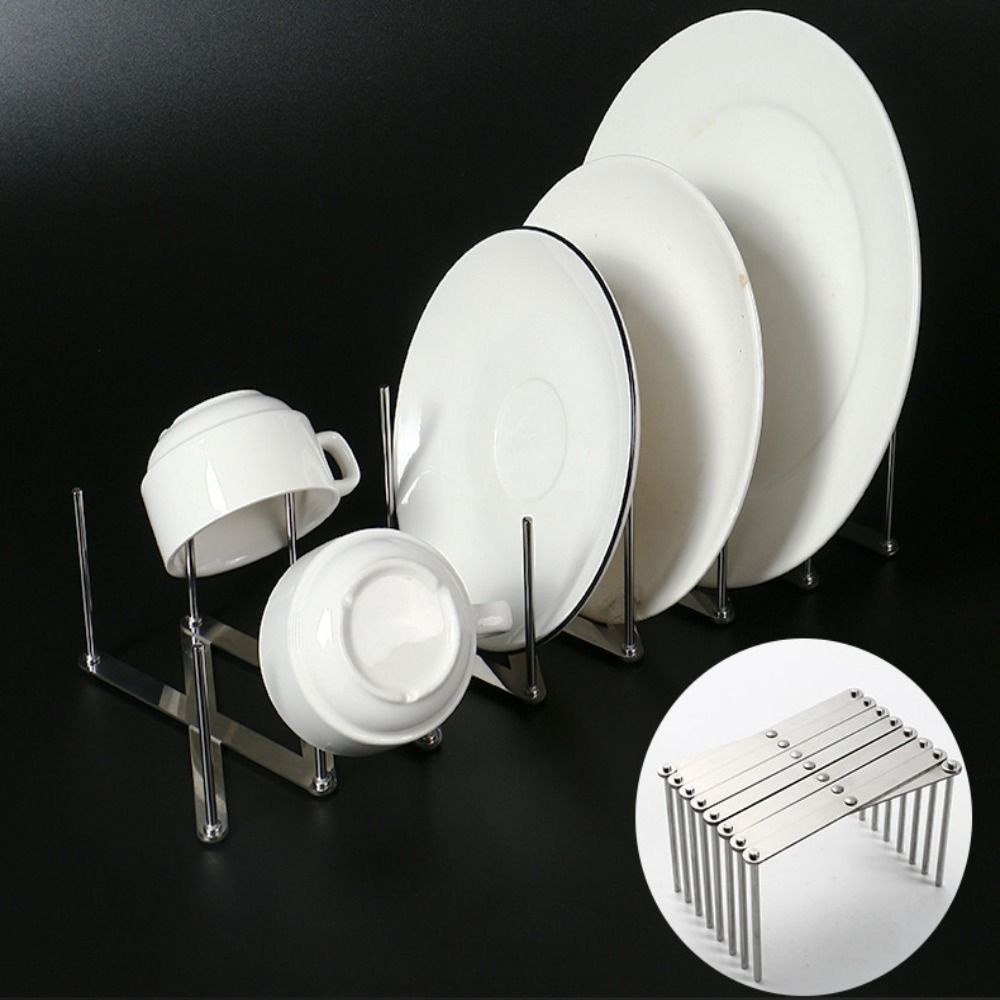 Foldable Pan Lid Organizer Retractable Tableware Storage  for Serving Trays Dish Plate